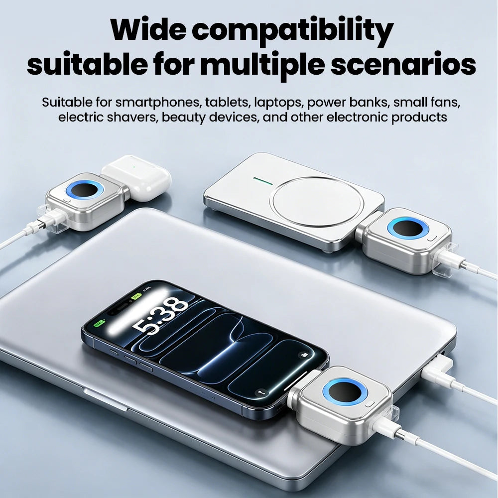 Stop Charge branché entre un chargeur et un câble USB-C