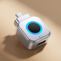 Stop Charge Kitmobile, coupe-charge USB-C argent avec anneau lumineux, port femelle visible