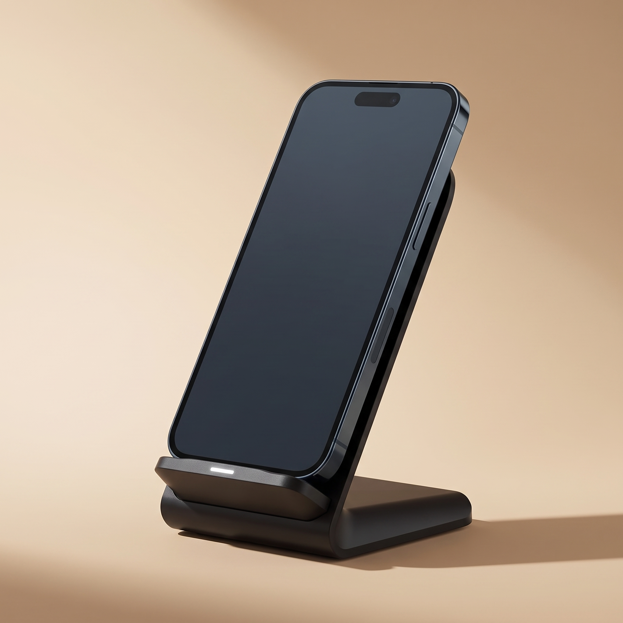 Téléphone en charge sur le Socle Induction, écran resté lisible