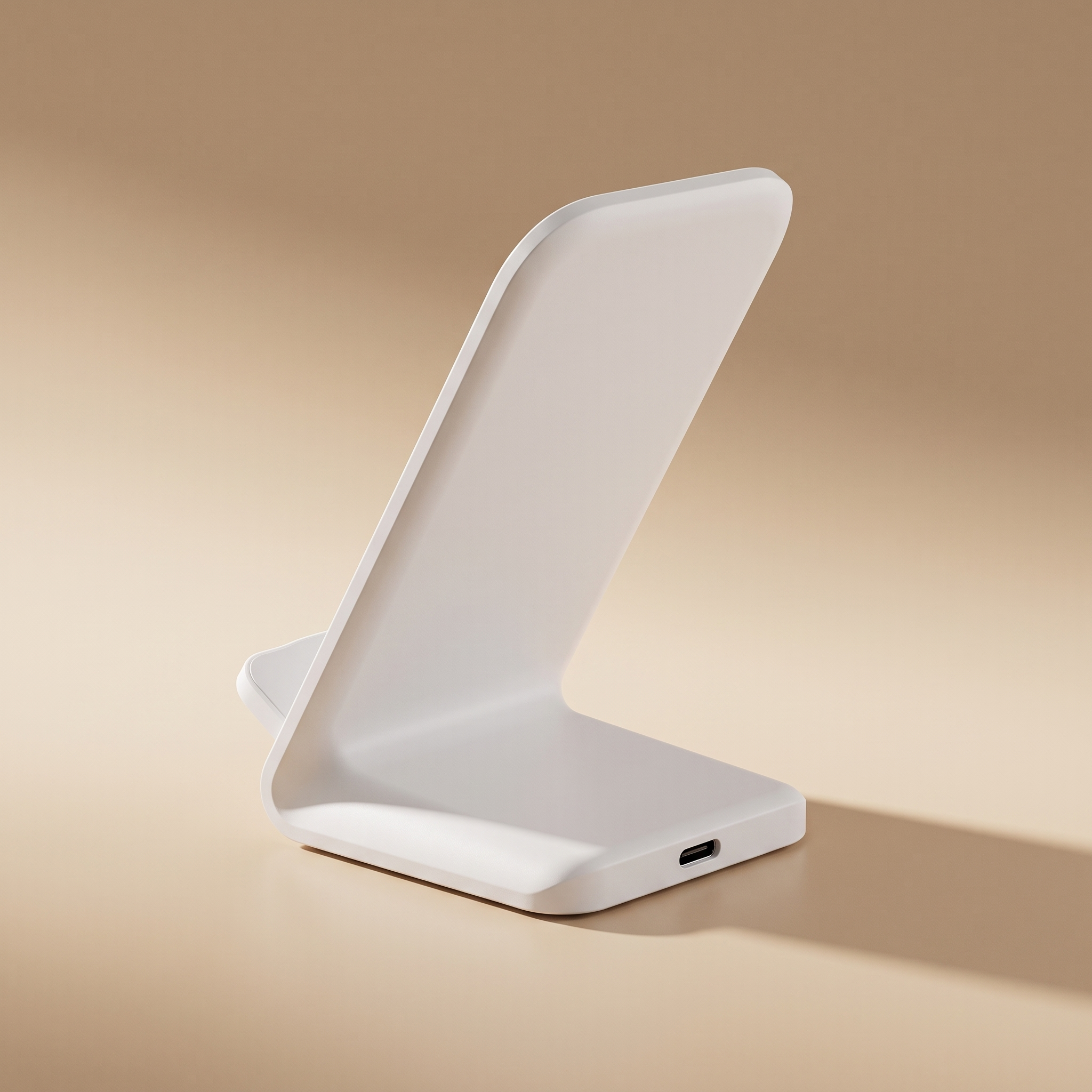 Socle Induction Kitmobile, support de charge sans fil incliné blanc