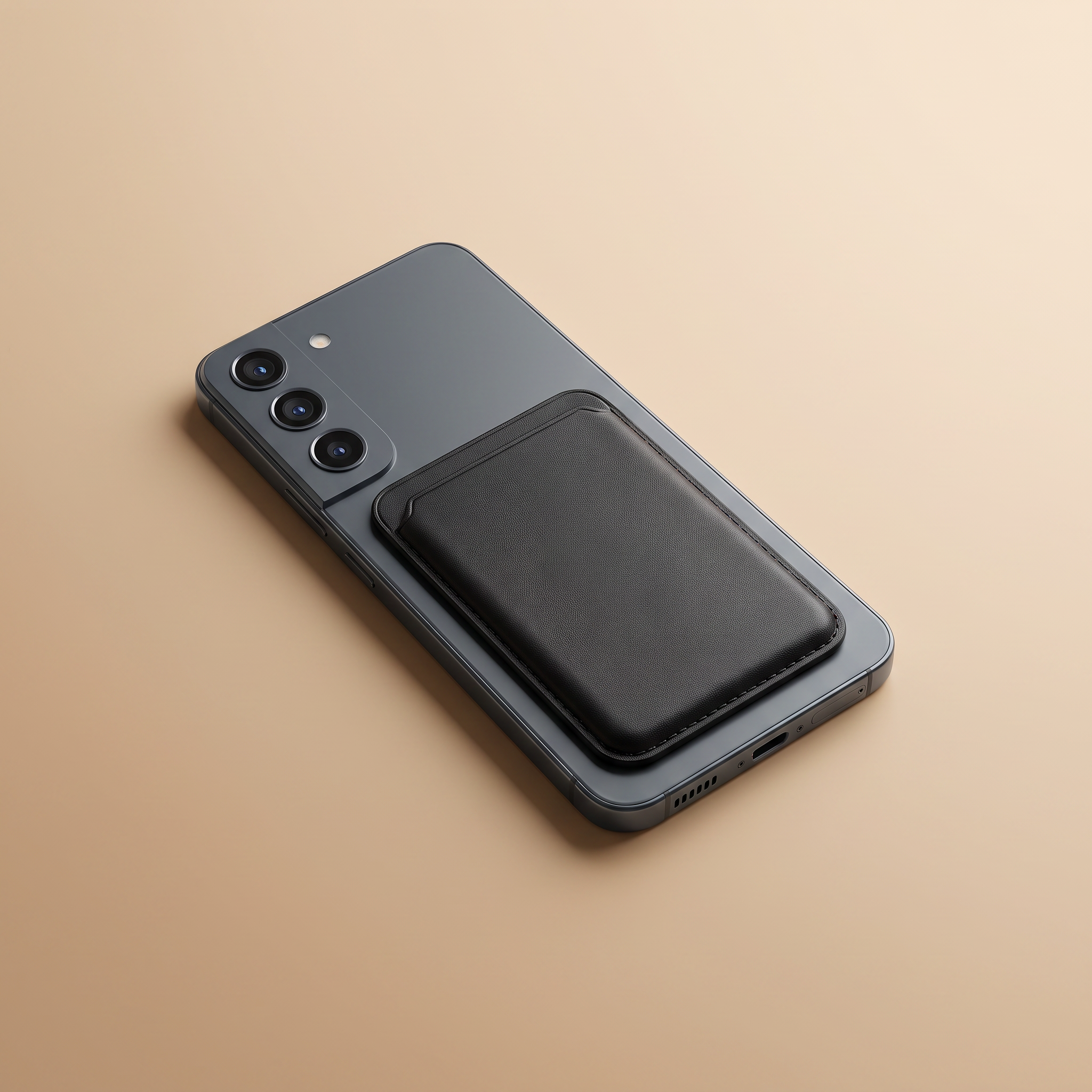 Porte-Cartes Magnétique Kitmobile fixé au dos d'un téléphone