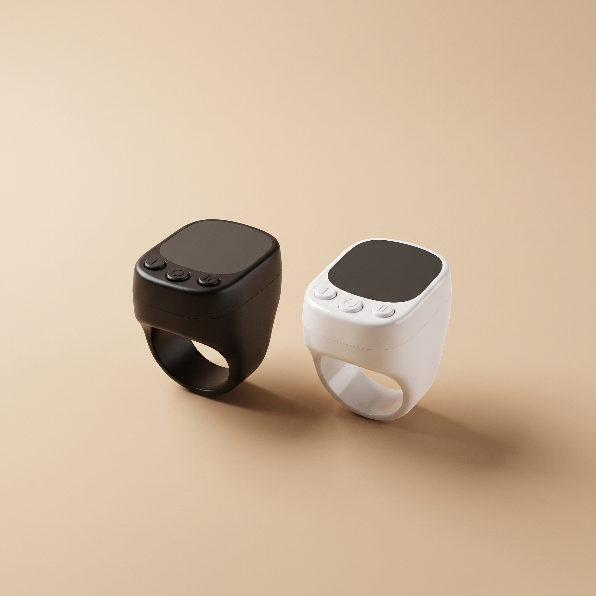 Bague Tactile en noir et en blanc