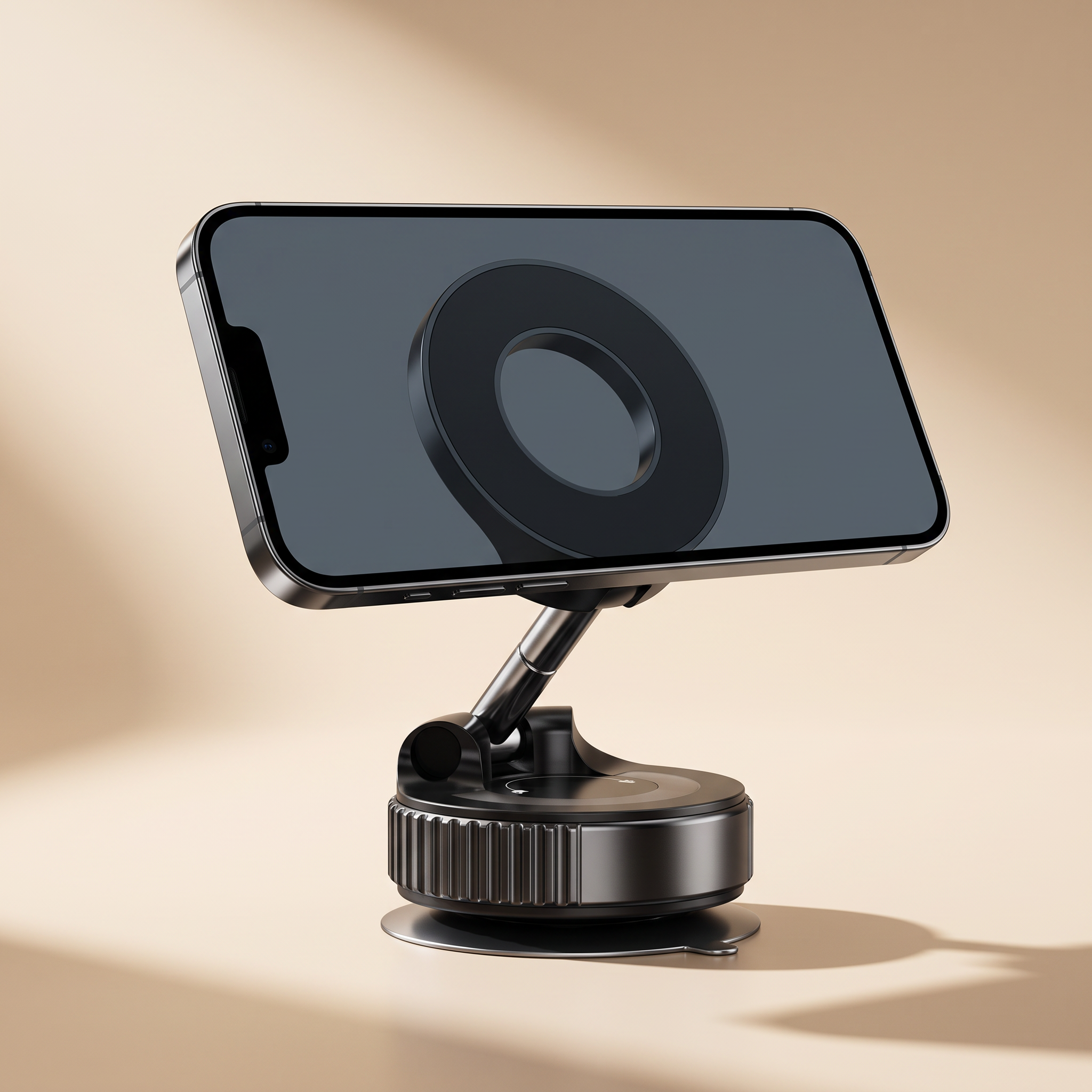 Téléphone pivoté en mode paysage sur le Support Voiture
